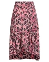 Silvian Heach Woman Midi Skirt Pink Size 6 Viscose In Multi