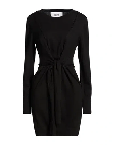 Silvian Heach Woman Mini Dress Black Size L Polyester, Wool, Polyimide, Nylon In Blue