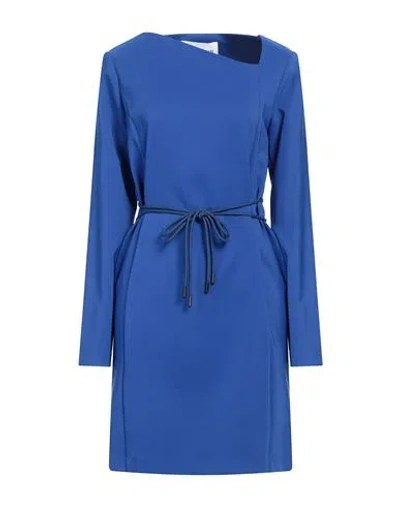 Silvian Heach Woman Mini Dress Blue Size 12 Polyester, Elastane