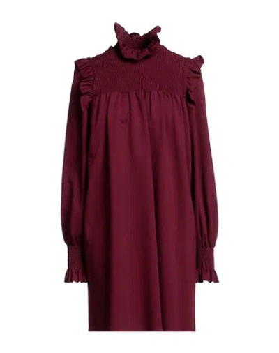 Silvian Heach Woman Mini Dress Burgundy Size 6 Viscose, Polyamide, Elastane In Red