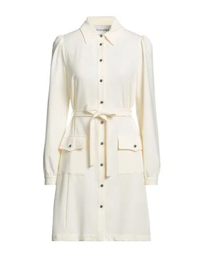 Silvian Heach Woman Mini Dress Cream Size 6 Polyester, Viscose, Elastane In White