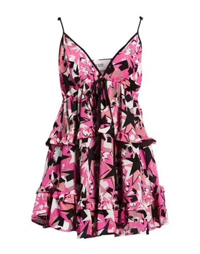 Silvian Heach Woman Mini Dress Fuchsia Size 6 Polyester In Multi
