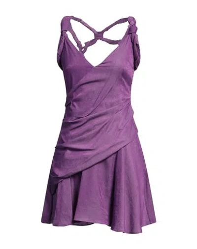 Silvian Heach Woman Mini Dress Mauve Size 2 Viscose, Polyester In Purple