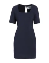 Silvian Heach Woman Mini Dress Navy Size 10 Cotton, Nylon, Elastane