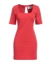 Silvian Heach Woman Mini Dress Red Size 8 Cotton, Nylon, Elastane