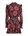 Silvian Heach Woman Mini Dress Tomato Red Size 8 Polyester, Elastane In Tomato Red