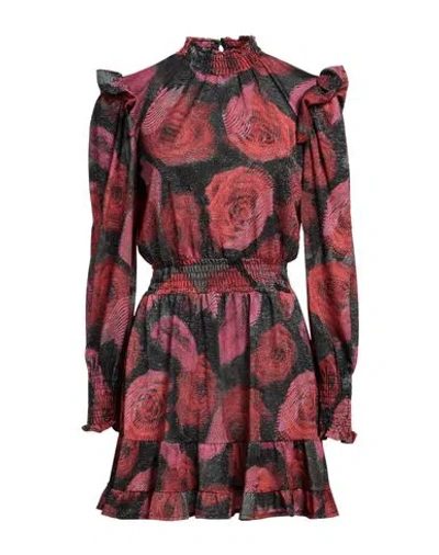 Silvian Heach Woman Mini Dress Tomato Red Size 8 Polyester, Elastane