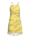 Silvian Heach Woman Mini Dress Yellow Size 8 Polyester In Yellow