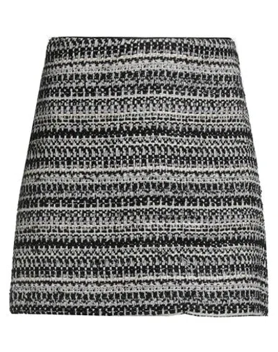 Silvian Heach Woman Mini Skirt Black Size 8 Polyester, Acrylic, Wool, Metal