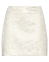 Silvian Heach Woman Mini Skirt Ivory Size 6 Polyester, Viscose, Metallic Fiber In White