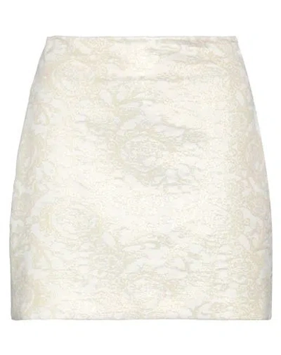 Silvian Heach Woman Mini Skirt Ivory Size 6 Polyester, Viscose, Metallic Fiber In White