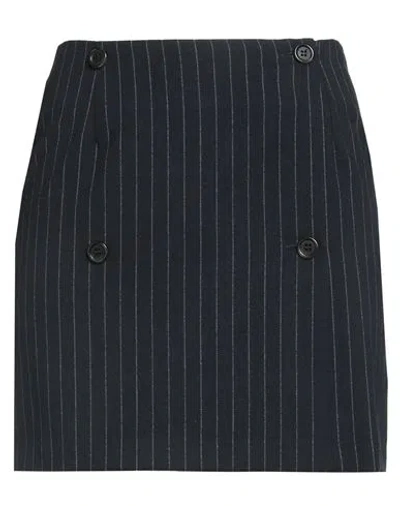 Silvian Heach Woman Mini Skirt Midnight Blue Size 8 Polyester, Viscose, Elastane In Black