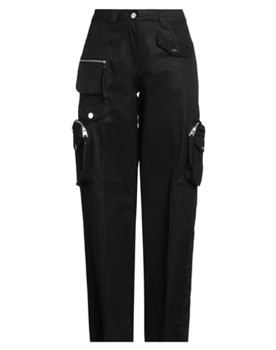 Silvian Heach Woman Pants Black Size 6 Cotton, Tencel