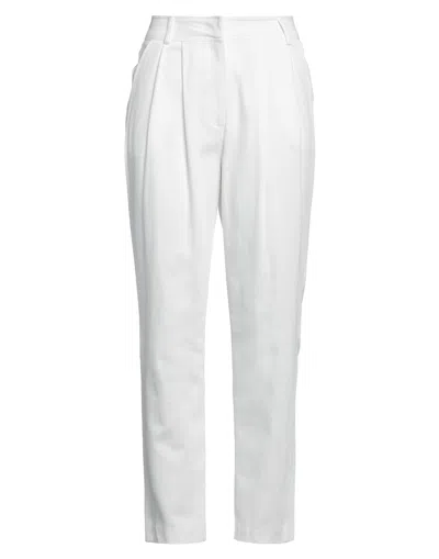 Silvian Heach Woman Pants White Size 10 Cotton