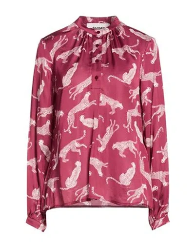 Silvian Heach Woman Shirt Garnet Size 12 Viscose In Multi