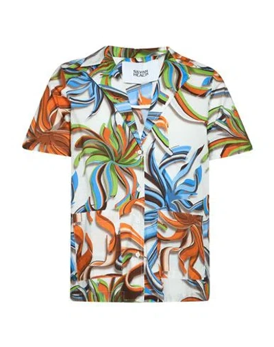 Silvian Heach Woman Shirt Off White Size 10 Cotton In Metallic