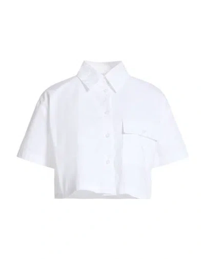 Silvian Heach Woman Shirt White Size 4 Cotton In Blue