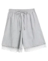Silvian Heach Woman Shorts & Bermuda Shorts Light Grey Size 8 Polyester, Viscose, Elastane In Grey