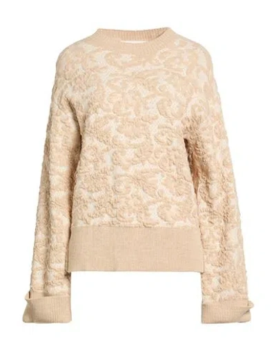Silvian Heach Woman Sweater Beige Size L Synthetic Fibers, Wool, Alpaca Wool In Multi