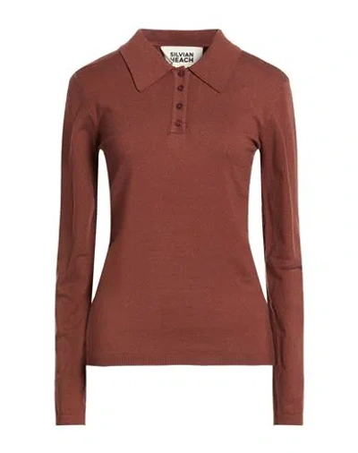 Silvian Heach Woman Sweater Brown Size L Viscose, Polyester, Nylon