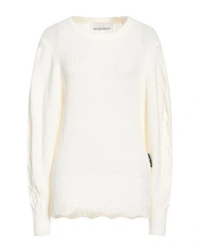 Silvian Heach Woman Turtleneck Ivory Size S Acrylic, Nylon In Beige
