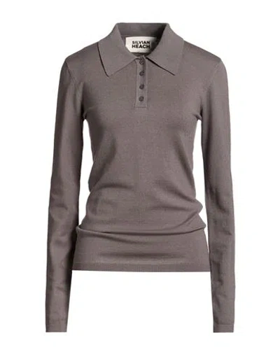 Silvian Heach Woman Sweater Lead Size L Viscose, Polyester, Nylon In Gray