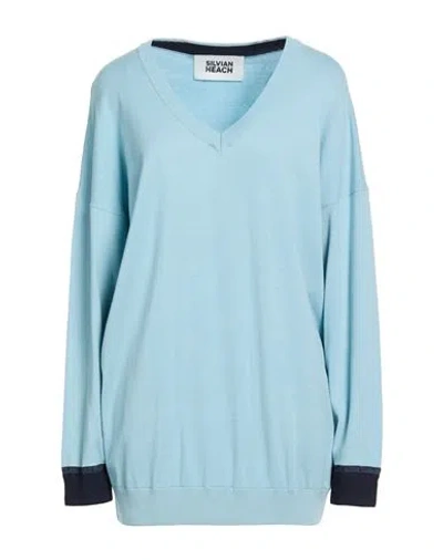 Silvian Heach Woman Sweater Sky Blue Size L Viscose, Polyester