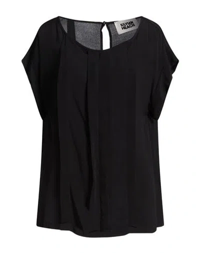 Silvian Heach Woman Top Black Size 12 Viscose