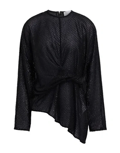 Silvian Heach Woman Top Black Size 8 Polyester