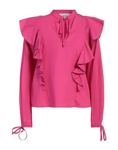 Silvian Heach Woman Top Fuchsia Size 10 Cotton In Pink