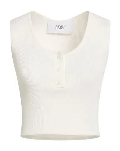Silvian Heach Woman Top White Size M Viscose, Nylon