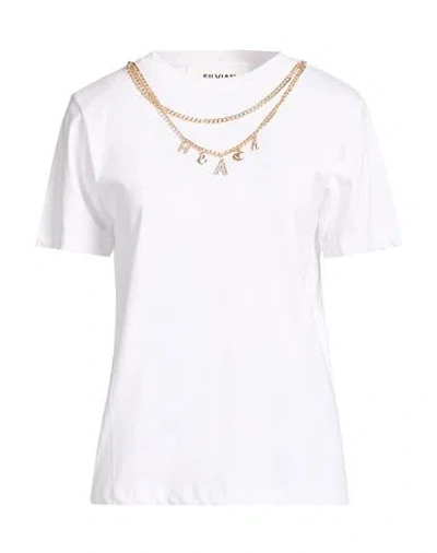 Silvian Heach Woman T-shirt White Size L Cotton