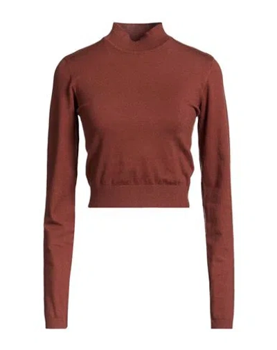 Silvian Heach Woman Turtleneck Brown Size L Viscose, Polyester, Nylon