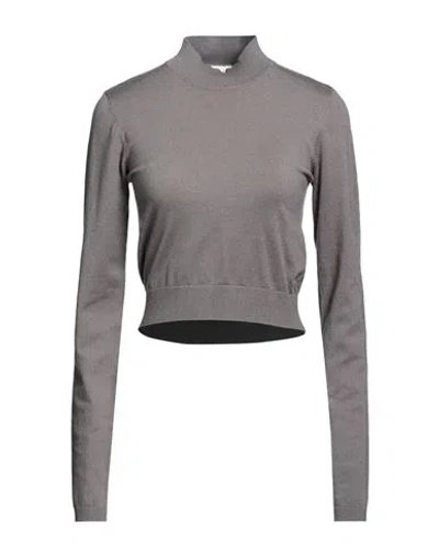 Silvian Heach Woman Turtleneck Grey Size L Viscose, Polyester, Nylon In Gray