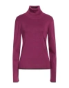 Silvian Heach Woman Turtleneck Magenta Size M Nylon, Viscose In Magenta