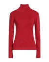 Silvian Heach Woman Turtleneck Red Size L Nylon, Viscose