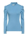 Silvian Heach Woman Turtleneck Sky Blue Size Xxs Viscose, Polyester, Nylon