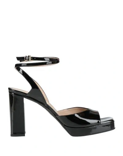 Silvie Woman Sandals Black Size 11 Leather