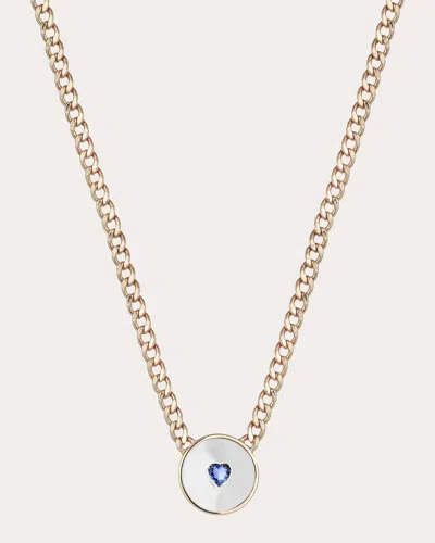 Sim And Roz Women's Blue Sapphire Link Pendant Necklace In White/sapphire