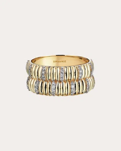 Sim And Roz Women's Diamond Double Movement Ring In Gold