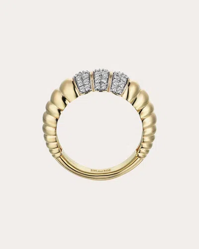 Sim And Roz Women's Connected Morphose 14k Yellow Gold & 0.37 Tcw Diamond Fluted Ring