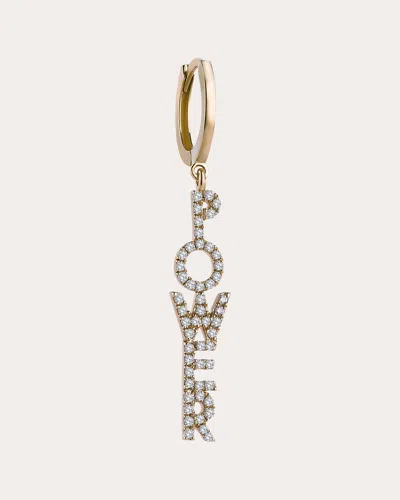Sim And Roz Women's Diamond 'power' Mantra Drop Earring In Gold