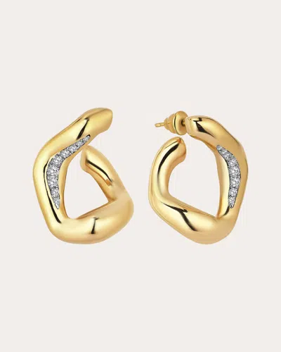 Sim And Roz Women's Maxi Stream Hoop Earrings In Gold