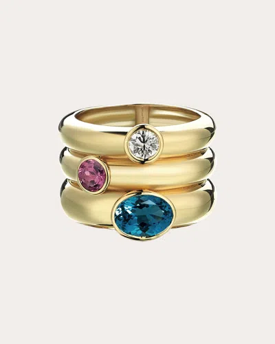 Sim And Roz Women's Topaz & Rhodolite Treasured Ring In Gold