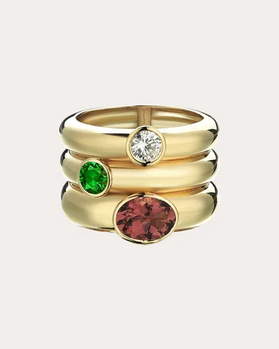 Sim And Roz Women's Tourmaline & Diopside Treasured Ring In Gold