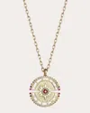 SIM AND ROZ WOMEN'S WHEEL OF DAY PENDANT NECKLACE