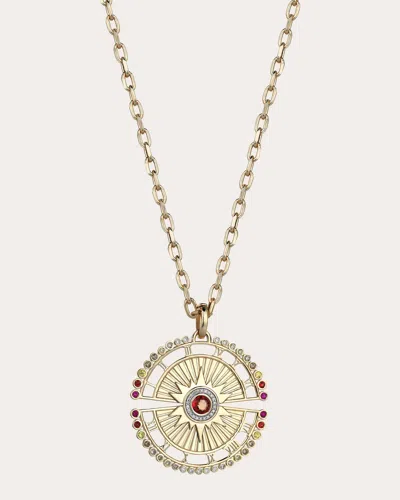 Sim And Roz Women's Wheel Of Day Pendant Necklace In Gold