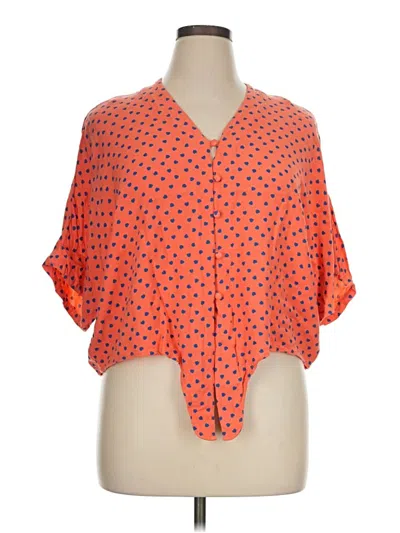 Pre-owned Sim & Sam 3/4 Sleeve Blouse In Orange