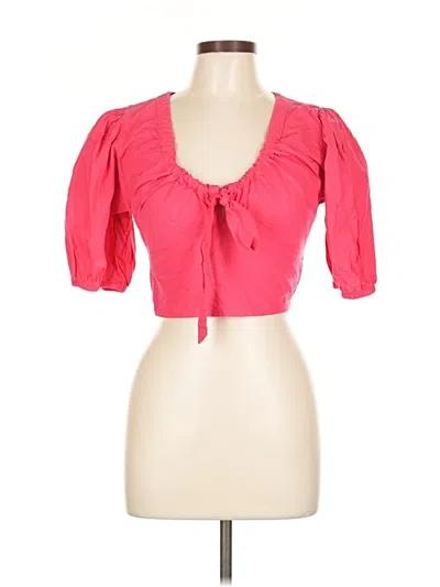 Pre-owned Sim & Sam 3/4 Sleeve Blouse In Pink