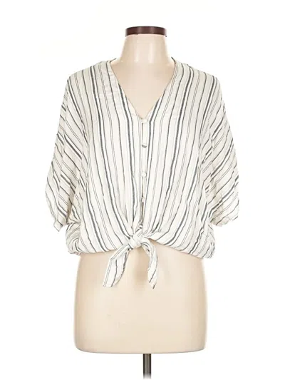 Pre-owned Sim & Sam 3/4 Sleeve Blouse In White